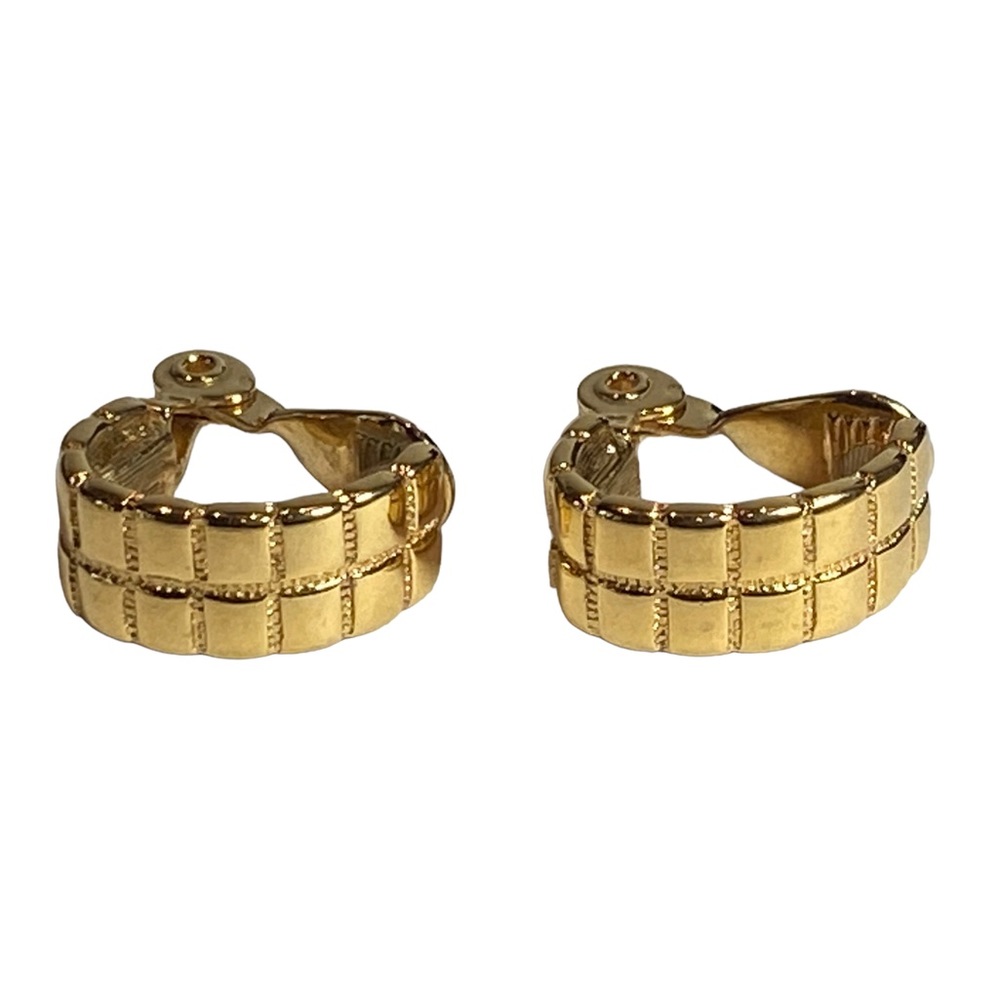 Vintage Monet Gold Tone Clip Earrings Loops Estate